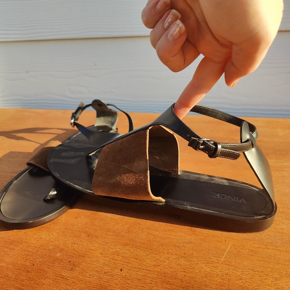 Vince T-strap flat gladiator sandals sz 11 - Picture 2 of 4